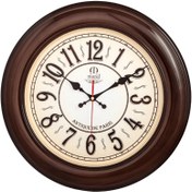 تصویر ساعت دیواری مارال 50 سانتی کرم قهوه‌ای Maral 50cm Cream Brown Wall Clock | Gallery Sepehri