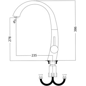 تصویر شیر ظرف شویی البرز روز مدل مانیسا کروم مات AlborzRooz Kitchen Faucet, Manisa Chrome-Maat