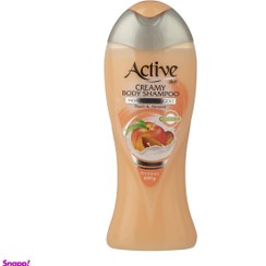 تصویر شامپو بدن کرمی اکتیو (Active) مدل Peach And Almond وزن 400 گرم 