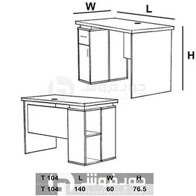 تصویر میز اداری مدرن ام دی اف مدل T104 