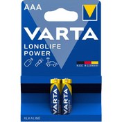 تصویر باتری نیم قلمی وارتا مدل LONG LIFE POWER بسته ۲ عددی 