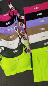 تصویر ست ورزشی زنانه Sweet Baby نیمتنه و شلوارک فری سایز 