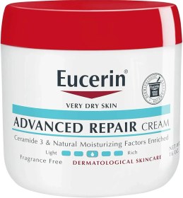 تصویر کرم ترمیم کننده پیشرفته eucerin مخصوص پوست های خیلی خشک مرطوب کننده صورت بدن 