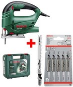 تصویر اره منبت کاری مویی PST 650 + 5 تکه T101B چوبی تیغه CLEAN CUT بوش Bosch 