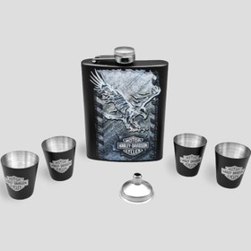 تصویر ست قمقمه کتابی جیبی و شات مدل Harley Davidson کد Psg-129d9 