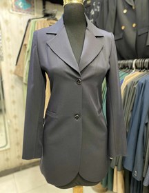 تصویر مانتو شلوار اداری مدل کتی دمپا مشکی و سرمه ای 