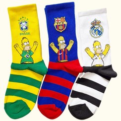 تصویر جوراب‌های اسپرت طرح هواداری تیم‌های فوتبال "سیمپسون فوتبالی" 
