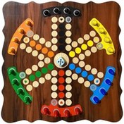 تصویر بازی فکری منچ و مارپله چوبی ۶ نفره 