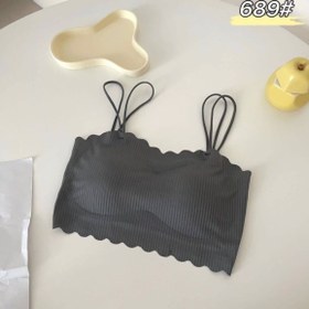 تصویر نیم تنه دخترانه دکلته کاپ متحرک سایز ۳۴ تا ۴۲ رنگ کرم طوسی مشکی صورتی 