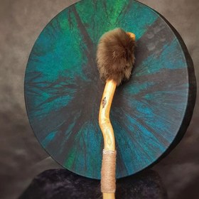 تصویر شمنیک درام پوست طبیعی مدل کوک بادی سبز آبی 