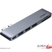 تصویر هاب پنج پورت USB-C یوگرین CM251-60559 Ugreen Hub Docking Station 2 USB-C to 5 Port CM251-60559