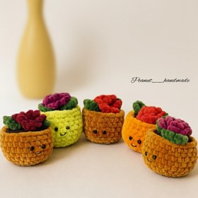 تصویر گلدان بافتنی گلدانه 