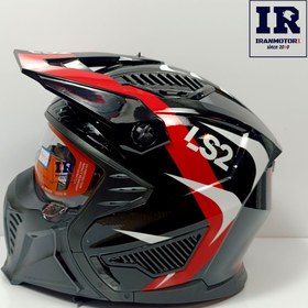 تصویر کلاه کاسکت LS2 فک جدا شونده دریفتر | مشکی براق کد 65 Casket cap LS2 removable jaw drifter | Shiny black code 65