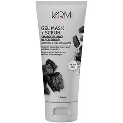 تصویر ژل ماسک و لایه بردار پوست وارمی حاوی زغال و شکر سیاه Gel Mask & Scrub Charcoal and Black Sugar 150ml VARMI