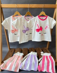 تصویر تی شرت شلوارک دخترانه خرگوش 