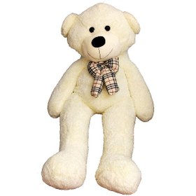 تصویر عروسک خرس بزرگ بِری سفید خامه ای سایز ۲متری 