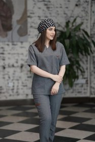 تصویر کلاه جراحی مشکی طرح پاپیون ساده 