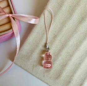 تصویر آویز موبایل کیوت مدل نوشیدنی رنگ صورتی Mobile pendant pinky