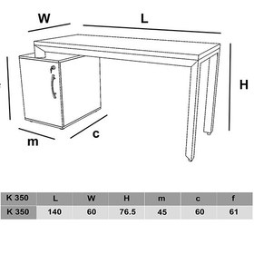 تصویر میز کارمندی سازینه چوب مدل K350 