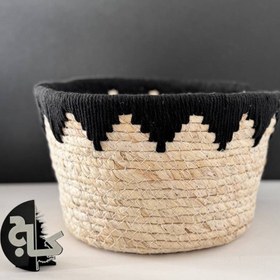 تصویر سبد حصیری گرد سه عددی 