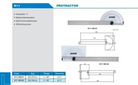 تصویر زاویه سنج دستی فلزی (نقاله ای) آکاد 811 
