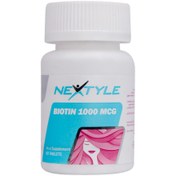 تصویر قرص بیوتین 1000 میكروگرم 60 عدد نكستایل ا Nextyle Biotin 1000 mcg 60 Tablets Nextyle Biotin 1000 mcg 60 Tablets