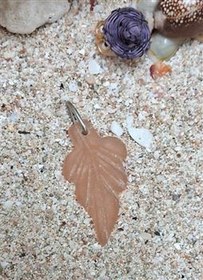 تصویر آویز کلسیت نارنجی طرح برگ کد 409 E 