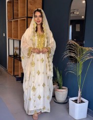 تصویر لباس مجلسی زنانه نه پر حریر 