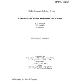 تصویر دانلود کتاب Hydrofluoric Acid Corrosion of High-Alloy Mtls [short article] 2002 کتاب انگلیسی خوردگی اسید هیدروفلوئوریک Mtls با آلیاژ بالا [مقاله کوتاه] 2002