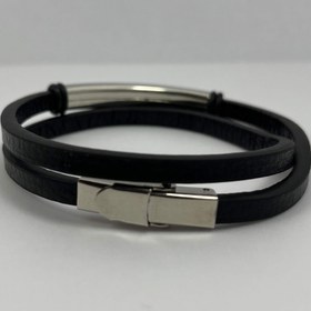 تصویر دستبند چرم مردانه رولکس کد 17 Rolex men's leather bracelet; code 17