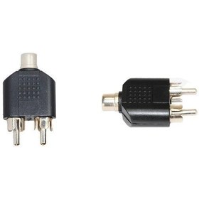 تصویر تبدیل مادگی RCA به 2 نری RCA Convert Female RCA to 2 Male RCA