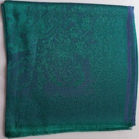 تصویر روسری ابریشم ژاکاردلمه دو فاز ،رنگ سبز کله قازی ،طرحدار دخترانه وزنانه Scarf