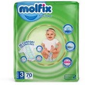 تصویر پوشک مولفیکس مدل کامفورت سایز ۳ بسته ۷۰ عددی 