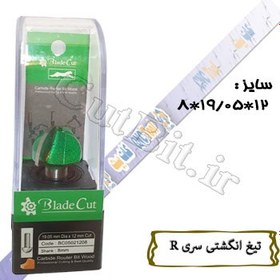 تصویر تیغ انگشتی (سریR) (cnc) قطر19.05 کارگیر12 شفت8 R (گردی لبه)9.52 Proucut 