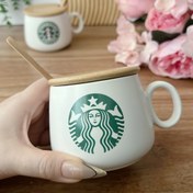 تصویر ماگ استارباکس درب دار 