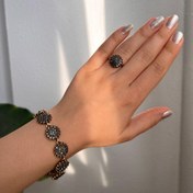 تصویر دستبند و انگشتر نگین دار کد 2245 - ب 