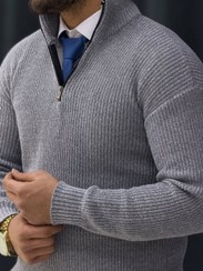 تصویر بافت مردانه نیم زیپ فری سایز 