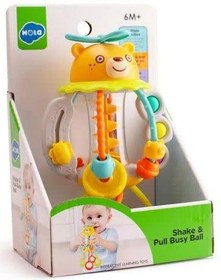 تصویر جغجغه آویزی طرح خرس هولا تویز Shake and Pull Busy Ball HE7916 Hola Toys Shake and Pull Busy Ball HE7916