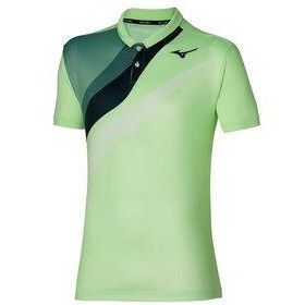 تصویر تی شرت ورزشی سبز مردانه تنیس Shadow Polo T Shirt Green را منتشر کنید Mizuno 