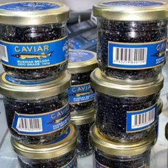 تصویر خاویار سیاه بلوگا آذربایجان وزن 100 گرم ا Beluga Caviar Azerbaijan 100G 