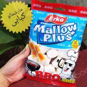 تصویر مارشمالو کبابی بدون چربی بدون گلوتن ارکو مدل Mallow Plus بسته ۱۰۰ گرمی 