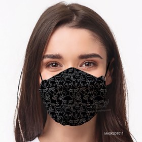 تصویر ماسک 2 لایه 3D طرح مینیمال T011 