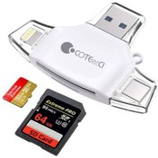 تصویر کارت خوان چند سر کوتتسی Coteetci 4IN1 CARD READER(SD/TF) CS5132-BK 