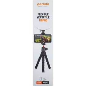 تصویر سه پایه دوربین و موبایل با پایه منعطف پورودو Porodo Flexible Versatile Tripod PD-TRPH-BK 