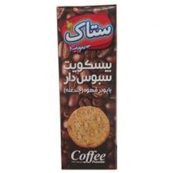 تصویر بیسکوییت سبوس دار چند غله قهوه ستاک - 300 گرم 