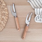 تصویر فلس گیر چاقو دار ماهی دسته چوبی شنگیا 