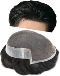 تصویر پروتز مو مردانه هالیوودی با موی طبیعی (کد:9095) - 2 Men's hair prosthesis (code:1002)