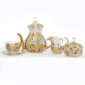 تصویر سرویس چای خوری آلیش ۱۷ پارچه طلایی 