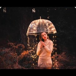 تصویر چتر شیشه ای چراغ دار 