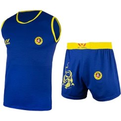 تصویر ست لباس ووشو Wesing 01 | آبی/زرد 